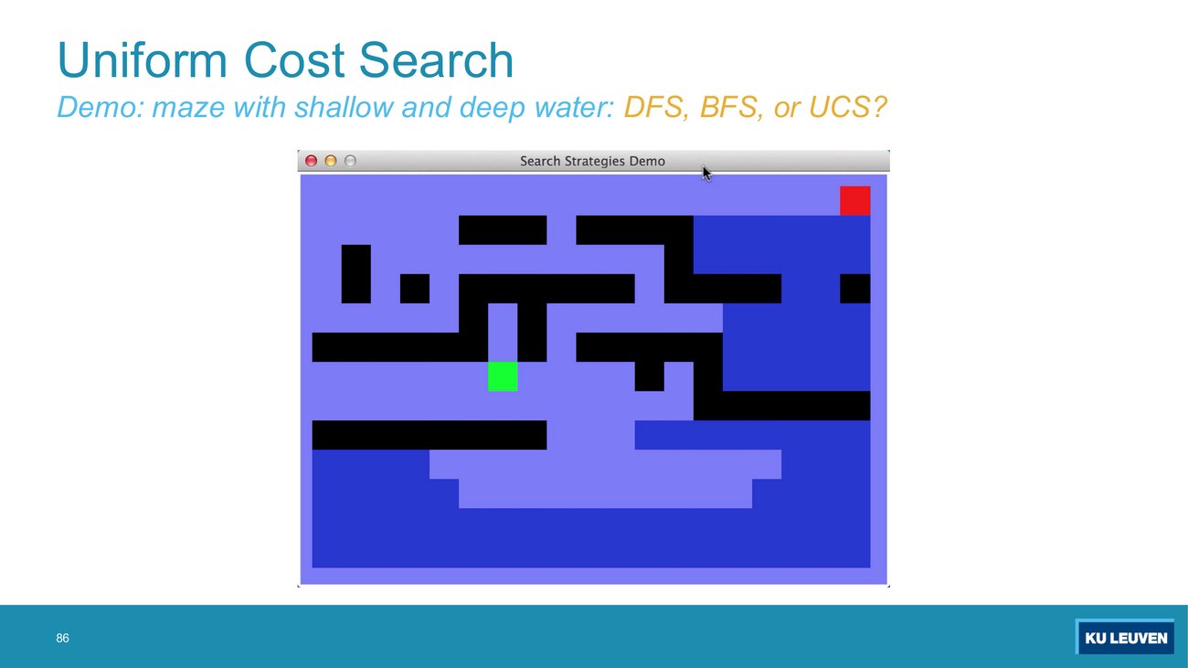 Demo maze with shallow and deep water, run 2
